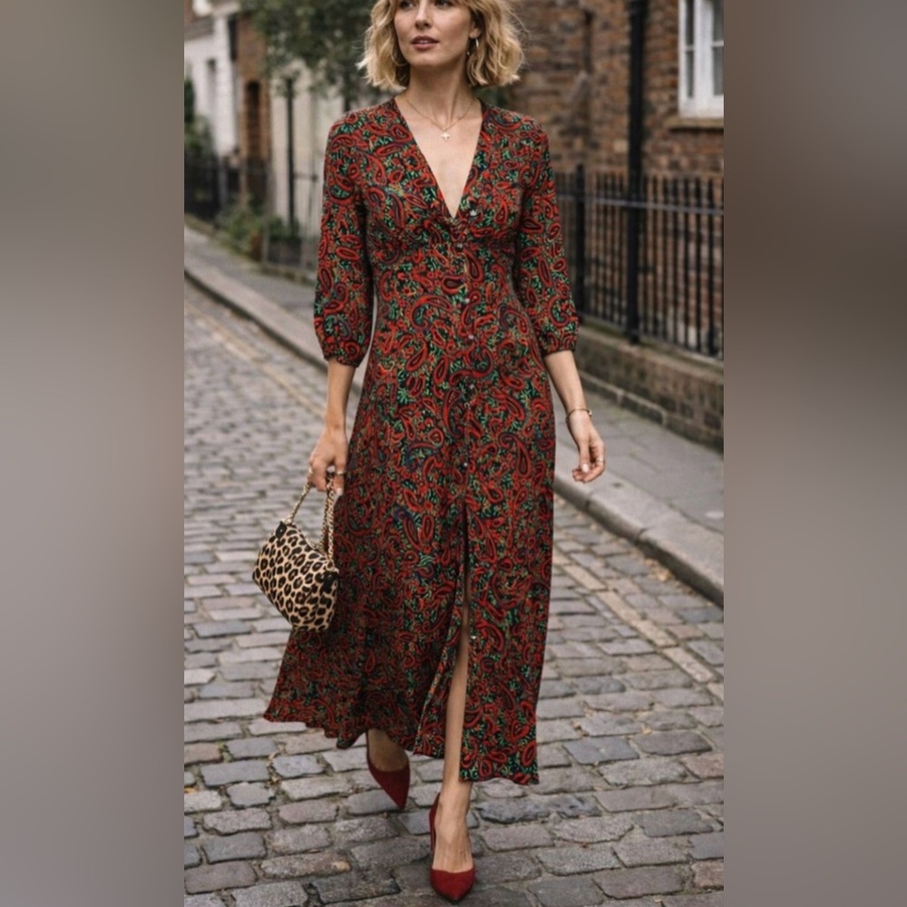 Rixo Paisley Floral Dress EUC